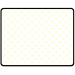 Polka Dots - Cream Yellow on White Double Sided Fleece Blanket (Medium) (Two Sides)
