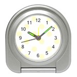 Polka Dots - Cream Yellow on White Desk Alarm Clock