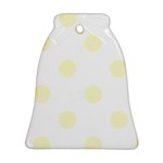 Polka Dots - Cream Yellow on White Ornament (Bell)