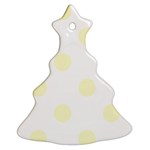 Polka Dots - Cream Yellow on White Ornament (Christmas Tree)