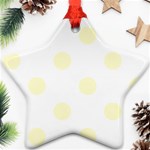 Polka Dots - Cream Yellow on White Star Ornament (Two Sides)