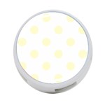 Polka Dots - Cream Yellow on White 4-Port USB Hub (One Side)