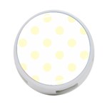 Polka Dots - Cream Yellow on White 4-Port USB Hub (Two Sides)