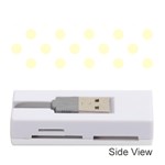 Polka Dots - Cream Yellow on White Memory Card Reader (Stick)