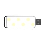 Polka Dots - Cream Yellow on White Portable USB Flash (One Side)