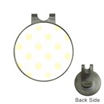 Polka Dots - Cream Yellow on White Golf Ball Marker Hat Clip