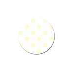 Polka Dots - Cream Yellow on White Golf Ball Marker (10 pack)
