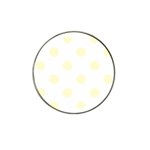 Polka Dots - Cream Yellow on White Hat Clip Ball Marker