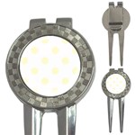 Polka Dots - Cream Yellow on White 3-in-1 Golf Divot