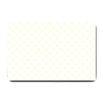 Polka Dots - Cream Yellow on White Small Doormat