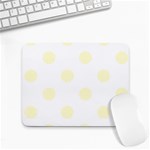 Polka Dots - Cream Yellow on White Small Mousepad