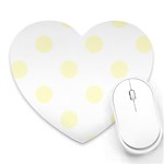 Polka Dots - Cream Yellow on White Heart Mousepad