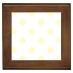 Polka Dots - Cream Yellow on White Framed Tile
