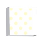 Polka Dots - Cream Yellow on White 4 x 4  Acrylic Photo Block