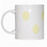 Polka Dots - Cream Yellow on White White Mug