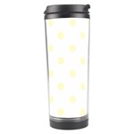 Polka Dots - Cream Yellow on White Travel Tumbler