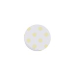 Polka Dots - Cream Yellow on White 1  Mini Button