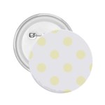 Polka Dots - Cream Yellow on White 2.25  Button