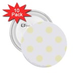 Polka Dots - Cream Yellow on White 2.25  Button (10 pack)