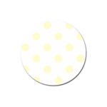 Polka Dots - Cream Yellow on White Magnet 3  (Round)