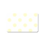 Polka Dots - Cream Yellow on White Magnet (Name Card)