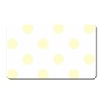 Polka Dots - Cream Yellow on White Magnet (Rectangular)