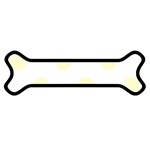 Polka Dots - Cream Yellow on White Magnet (Dog Bone)