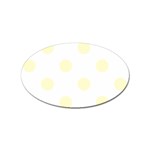 Polka Dots - Cream Yellow on White Sticker (Oval)