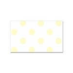 Polka Dots - Cream Yellow on White Sticker (Rectangular)