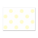Polka Dots - Cream Yellow on White Sticker A4 (10 pack)