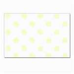 Polka Dots - Cream Yellow on White Postcard 4 x 6  (Pkg of 10)