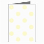Polka Dots - Cream Yellow on White Greeting Card