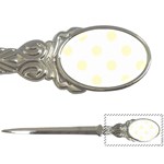 Polka Dots - Cream Yellow on White Letter Opener