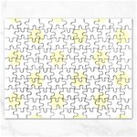 Polka Dots - Cream Yellow on White Jigsaw Puzzle (Rectangular)