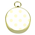 Polka Dots - Cream Yellow on White Gold Compass