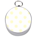 Polka Dots - Cream Yellow on White Silver Compass