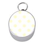 Polka Dots - Cream Yellow on White Silver Compass (Mini)