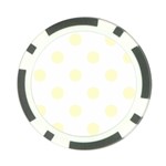 Polka Dots - Cream Yellow on White Poker Chip Card Guard (10 pack)