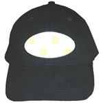 Polka Dots - Cream Yellow on White Black Cap