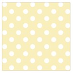 Polka Dots - White on Blond Yellow Large Satin Scarf (Square)