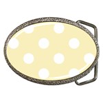 Polka Dots - White on Blond Yellow Belt Buckle