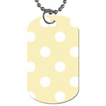 Polka Dots - White on Blond Yellow Dog Tag (One Side)