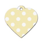 Polka Dots - White on Blond Yellow Dog Tag Heart (Two Sides)