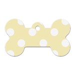 Polka Dots - White on Blond Yellow Dog Tag Bone (Two Sides)