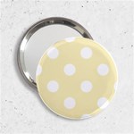 Polka Dots - White on Blond Yellow 2.25  Handbag Mirror