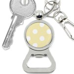 Polka Dots - White on Blond Yellow Bottle Opener Key Chain