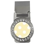 Polka Dots - White on Blond Yellow Money Clip (CZ)