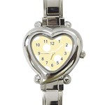 Polka Dots - White on Blond Yellow Heart Italian Charm Watch