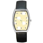 Polka Dots - White on Blond Yellow Barrel Style Metal Watch