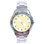 Polka Dots - White on Blond Yellow Stainless Steel Analogue Watch